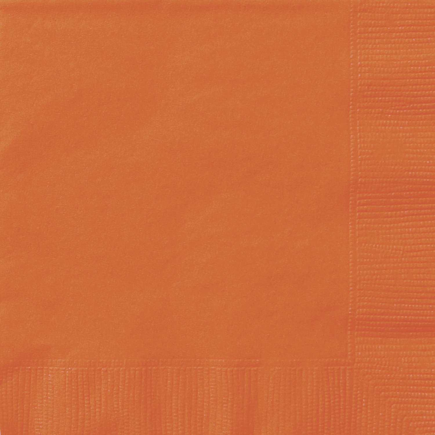 Unique Party 3222-6.5" Orange Paper Napkins, Pack of 20